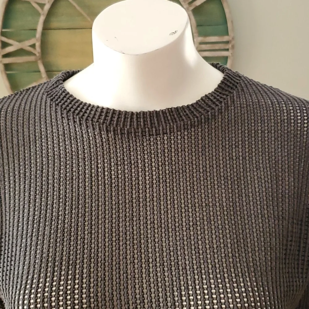 Zara sheer textured long sleeve top
